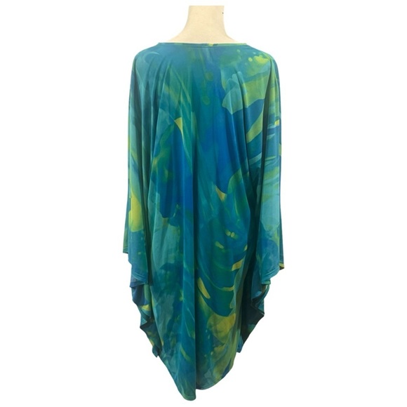 Natori Bat sleeve Y2K Tunic Dress Size M Blue,gree - Picture 2 of 10